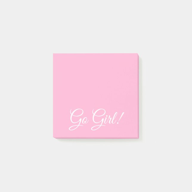 Go Girl Hübsch Pink Post-it Klebezettel (Vorderseite)