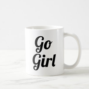 Go Girl Slogan Mug typo manuscrite