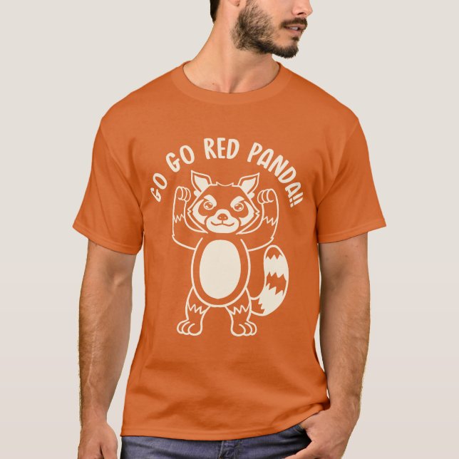 Go Go Red Panda (Mono) T-Shirt (Vorderseite)