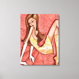 Go-Go Stiefel Sassy Glam Girl Mode Illustration Leinwanddruck