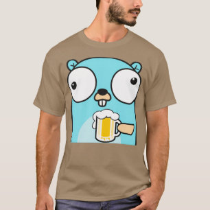 Go Gopper Software-Entwickler trinken Bier T-Shirt