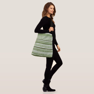 "GO GREEN AND WHITE STRIPE" SPORT TRAGETASCHEN MIT LANGEN TRÄGERN