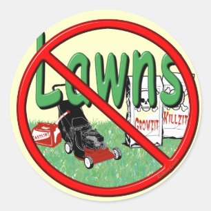 Go Green Anti-Lawn Runder Aufkleber