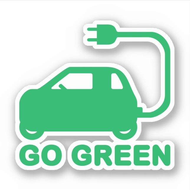 Go Green ~ Drive Electric Cars Aufkleber (Vorderseite)