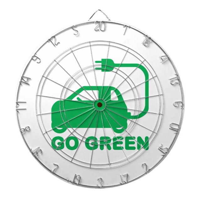 Go Green ~ Drive Electric Cars Dartscheibe (vorne)