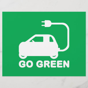 Go Green ~ Drive Electric Cars Flyer