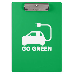 Go Green ~ Drive Electric Cars Klemmbrett