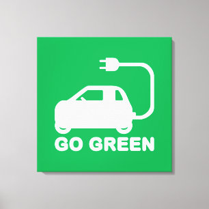 Go Green ~ Drive Electric Cars Leinwanddruck