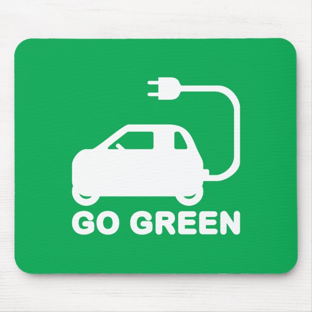 Go Green ~ Drive Electric Cars Mousepad (Vorne)