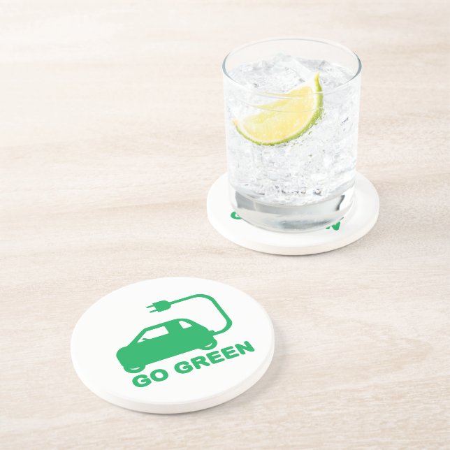 Go Green ~ Drive Electric Cars Untersetzer (Seite)