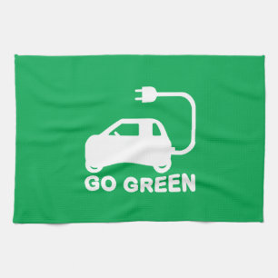 Go Green ~ Fahre Elektroautos Handtuch