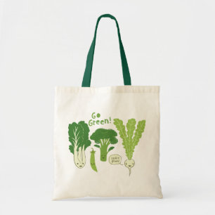 Go Green! (Grünes Blatt!) Glückliche Garten Gemüse Tragetasche