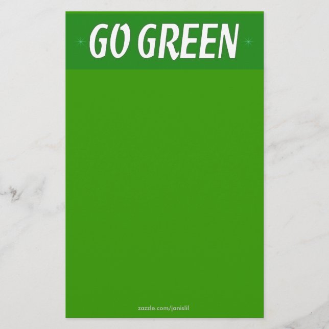 Go Green Stationery Briefpapier (Vorderseite)