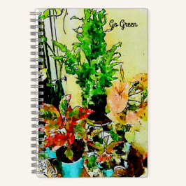 Go Green Wcolor Art Garden Custom Notebook Notizbuch