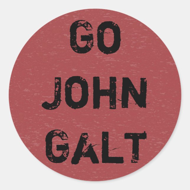 Go John Galt Runder Aufkleber (Vorderseite)