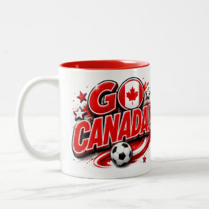 GO Kanada Patriotischer Fußball-Fan-Becher   Kanad Zweifarbige Tasse