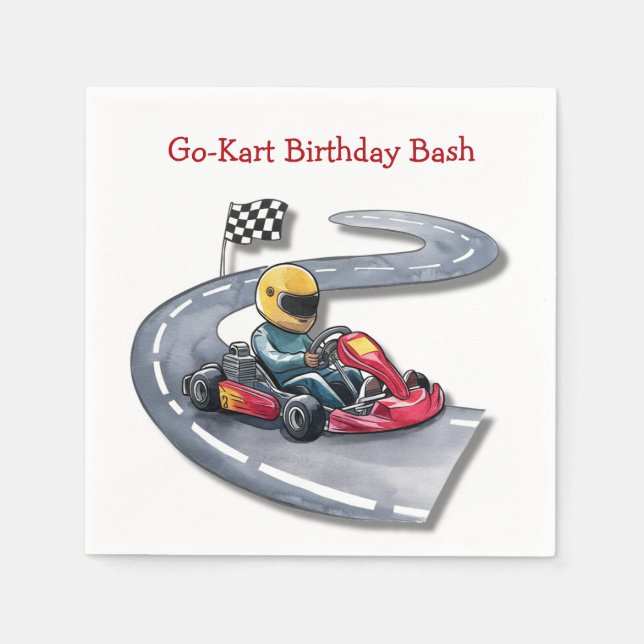 Go-Kart Birthday Bash Serviette (Vorderseite)