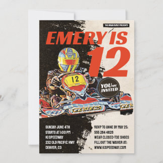 Go Kart Birthday Party Einladung