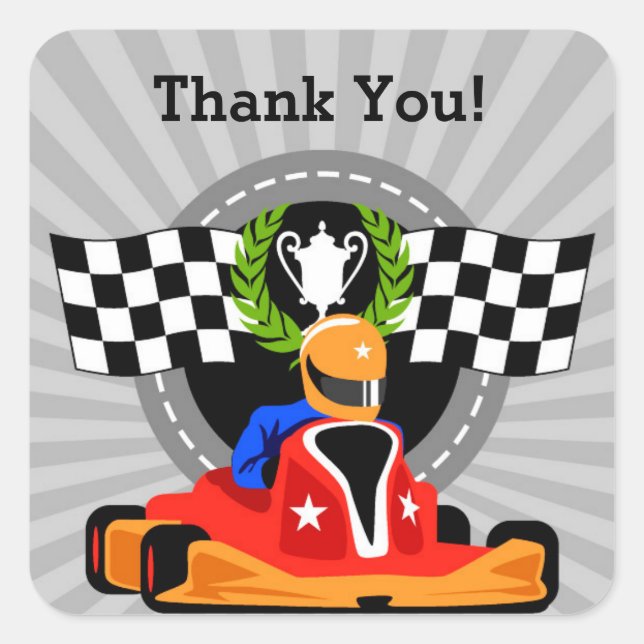 Go Kart Danke Sticker (Vorderseite)