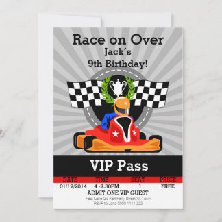 Go Kart Geburtstagsparty Einladung