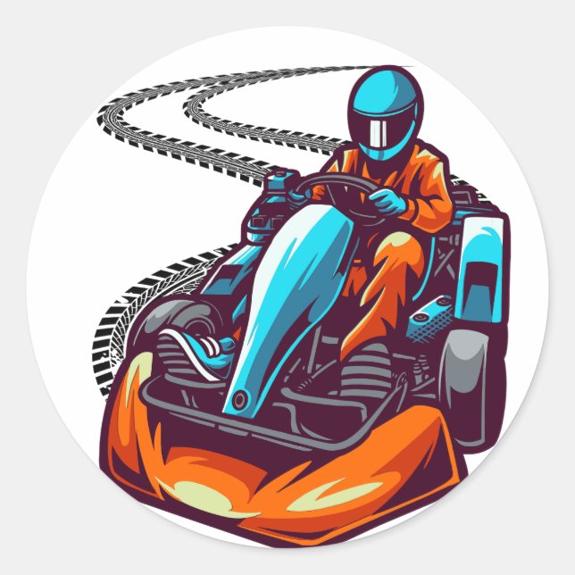 Go Kart Geschenk für alle Go-Karting-Liebhaber Runder Aufkleber (Vorderseite)