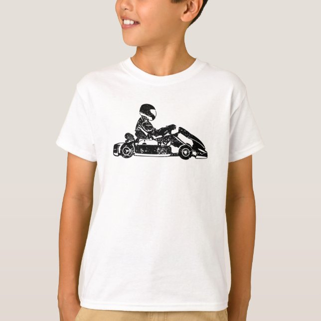 Go-kart Kart Racing Driver Karting Retro Geschenk T-Shirt (Vorderseite)
