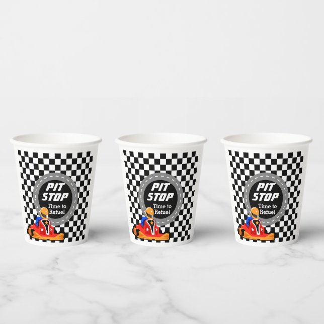 Go Kart Party Paper Cup Pappbecher (Multi)