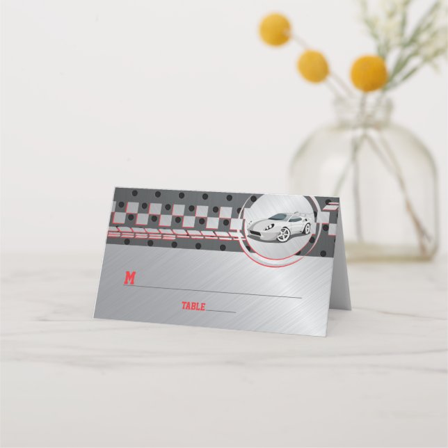 Go-Kart Race Car Racing Bar Mitzvah Platzkarte (Vorderseite)