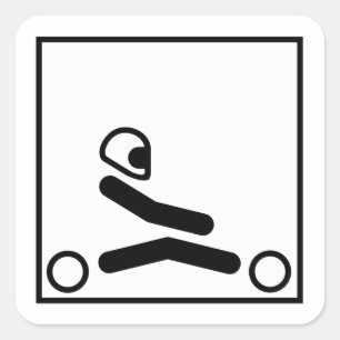 Go Kart Racing Abbildung Quadratischer Aufkleber