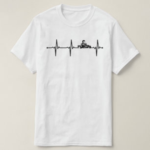Go Kart Racing Driver ECG Heartbeat Bv T-Shirt