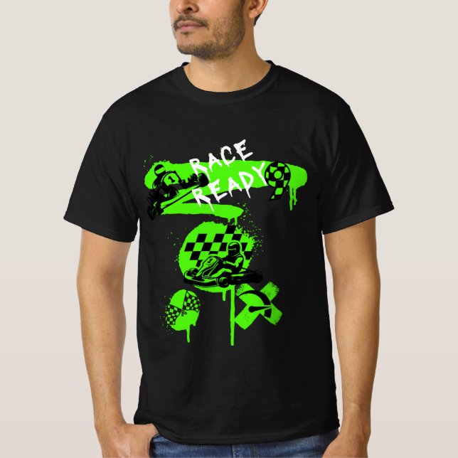 Go Kart Racing "Race Ready" Graffiti T - Shirt (Vorderseite)