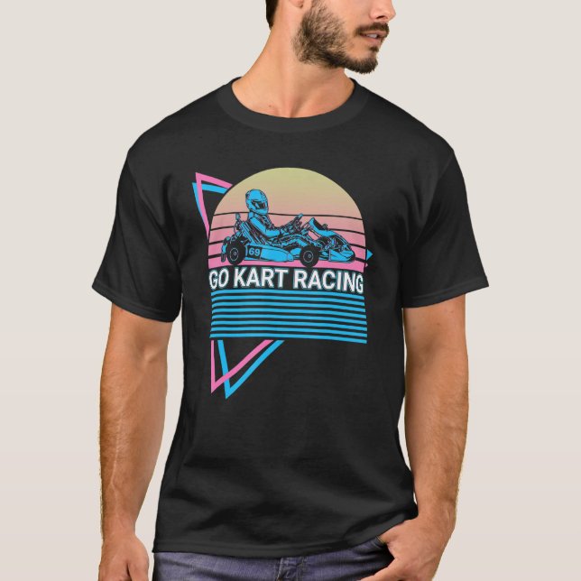Go Kart Racing Retro Gokart T-Shirt (Vorderseite)