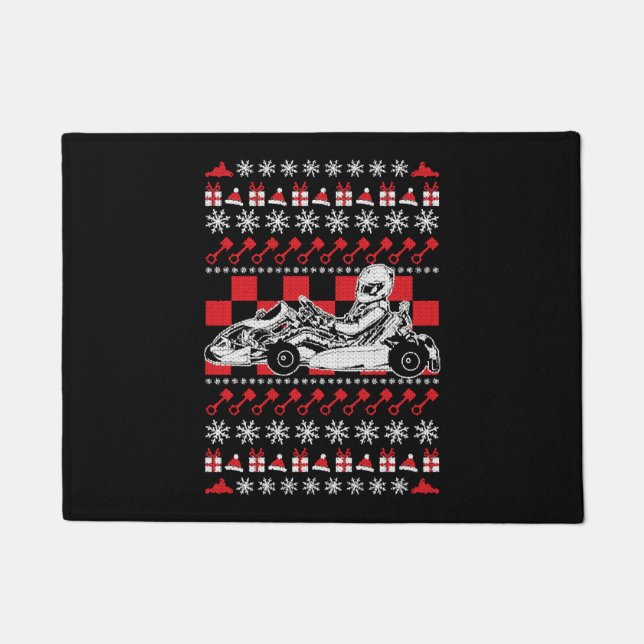 Go Kart Racing Weihnachten Fußmatte (Vorderseite)