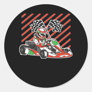 Go Kart Rennen Runder Aufkleber