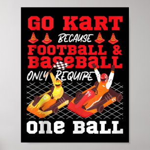 Go Kart Rennen Vintage Go Kart Weil Fußball &a Poster