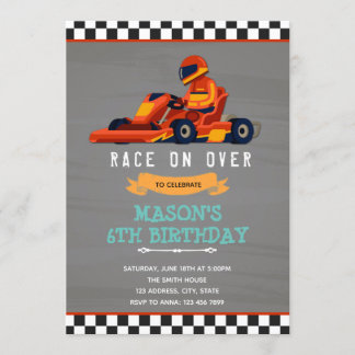 Go kart Rennwagen Geburtstag Einladung