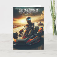 Go Karting Carte d'anniversaire à thème
