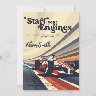 Go Karting Go Kart Racing Auto Bachelor Party Einladung