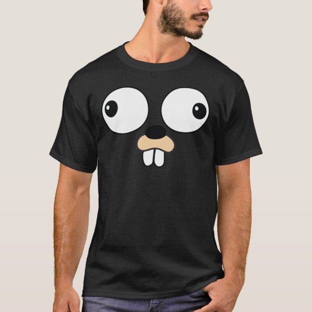 Go Lang Gopher Face nur - Halloween-Kostüm   T-Shirt (Vorderseite)