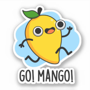 Go Mango Funny Running Mango Pun Aufkleber