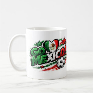 GO MEXICO Fußball-Fan-Tasse Mexikanischer Stolz Kaffeetasse