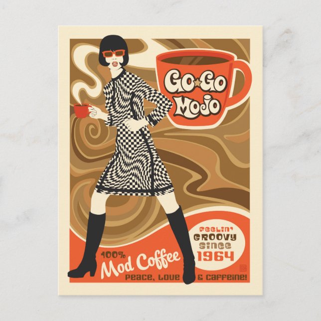 Go-Mojo-Kaffee Postkarte (Vorderseite)