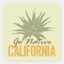 Go Native California Quadratischer Aufkleber