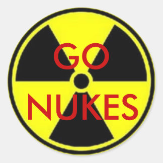 GO NUKES RUNDER AUFKLEBER