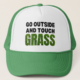 GO OUTSIDE TOUCH GRASS Funny Spaß Truckerkappe