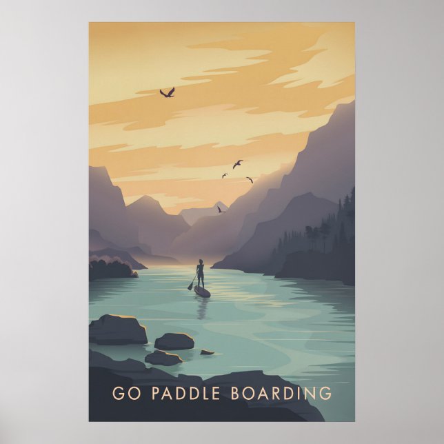Go Paddleboarding Travel Poster (Vorne)