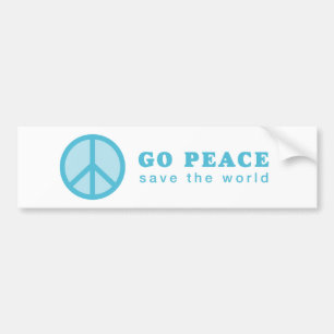 Go Peace (blau) Autoaufkleber