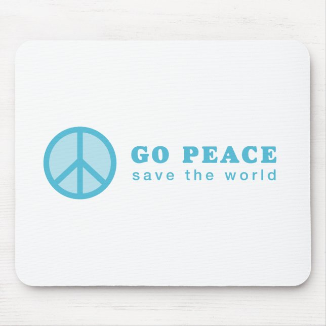 Go Peace (blau) Mousepad (Vorne)