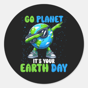 Go Planet Ihre Erde Tag Niedliche Dabbing Erde Ki Runder Aufkleber