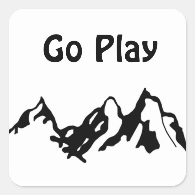 Go Play Quadratischer Aufkleber (Vorderseite)